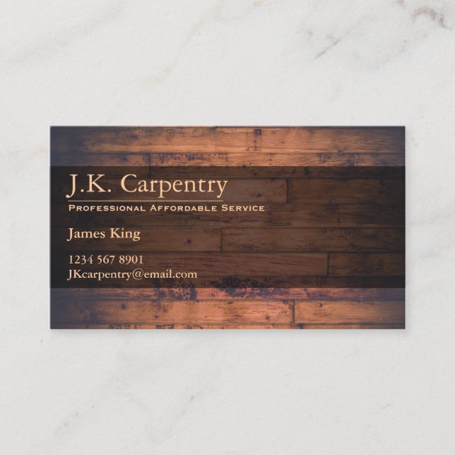 Professional Builder / Carpenter Business Card (Front)