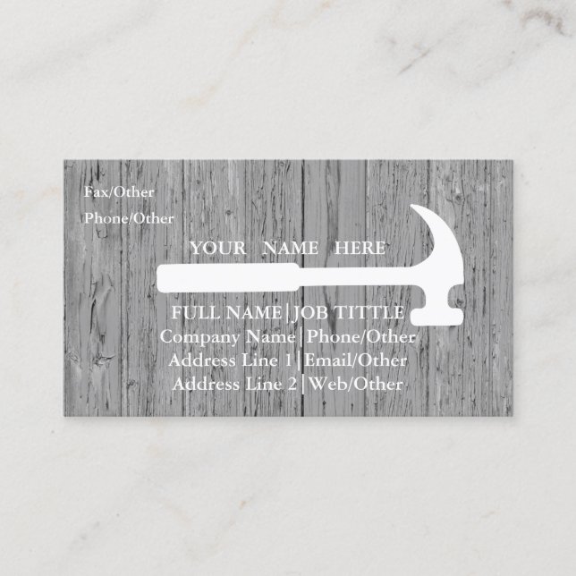 Professional Builder Carpenter Tools  Business Card (Front)