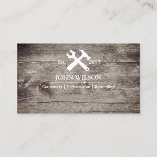 Professional Builder Carpenter Tools Woodworking B Business Card
