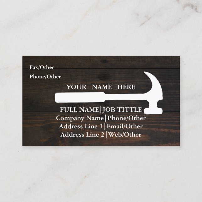 Professional Builder Carpenter Tools Woodworking Business Card (Front)