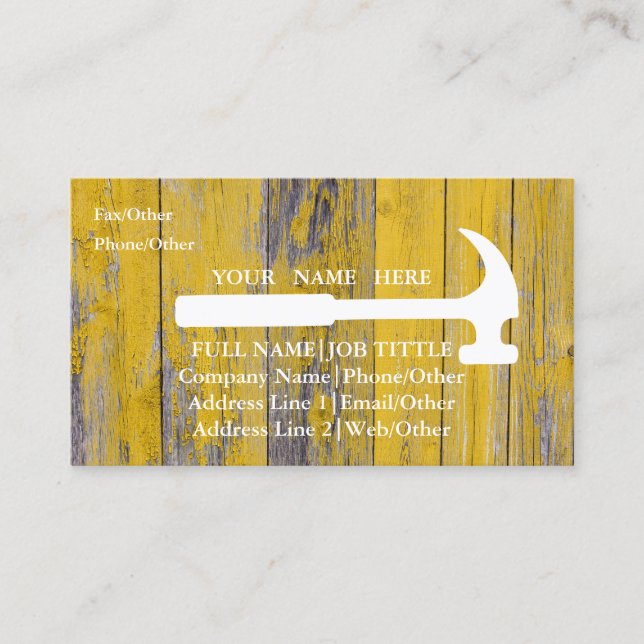 Professional Builder Carpenter Tools Woodworking Business Card (Front)