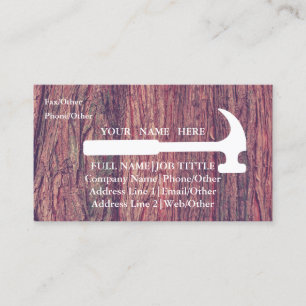 Professional Builder Carpenter Tools Woodworking Business Card