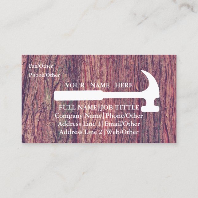 Professional Builder Carpenter Tools Woodworking Business Card (Front)