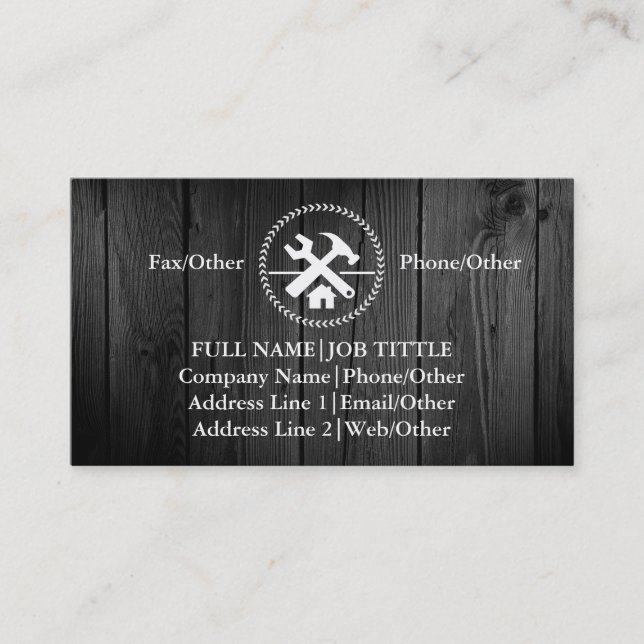 Professional Builder Carpenter Tools Woodworking Business Card (Front)