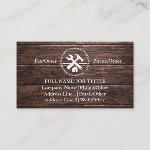Professional Builder Carpenter Tools Woodworking Business Card