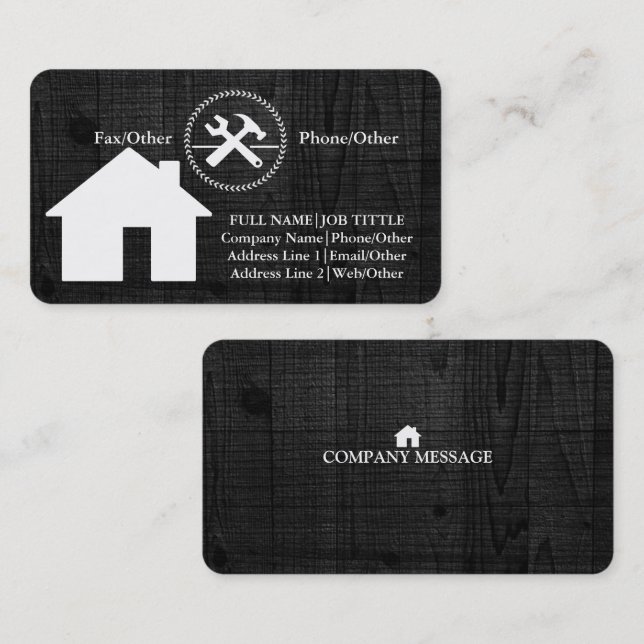 Professional Builder Carpenter Tools Woodworking Business Card (Front/Back)