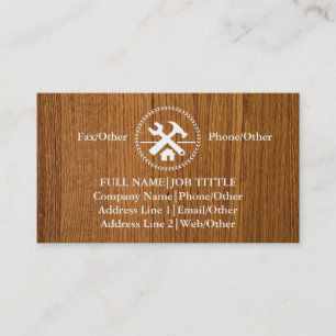 Professional Builder Carpenter Tools Woodworking Business Card