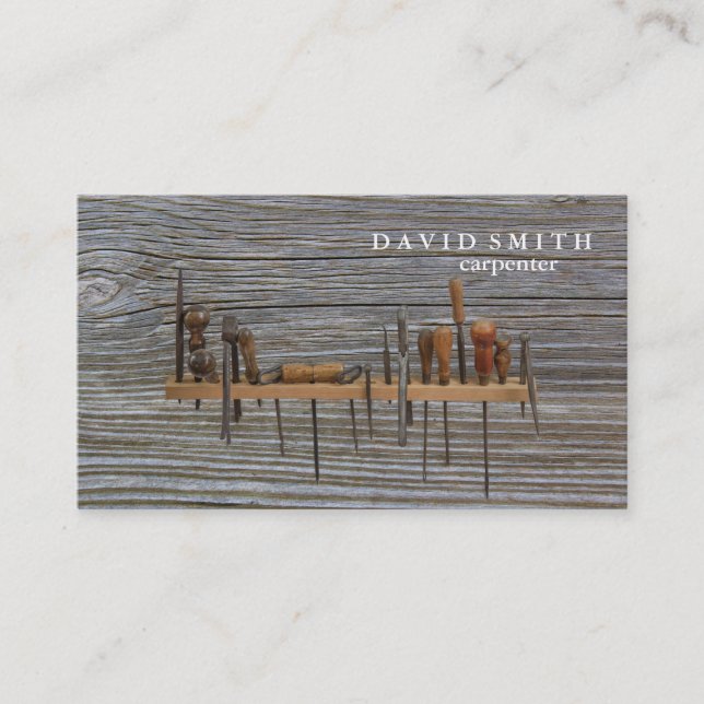 Professional Builder Carpenter Tools Woodworking Business Card (Front)