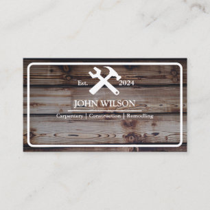 Professional Builder Carpenter Tools Woodworking Business Card