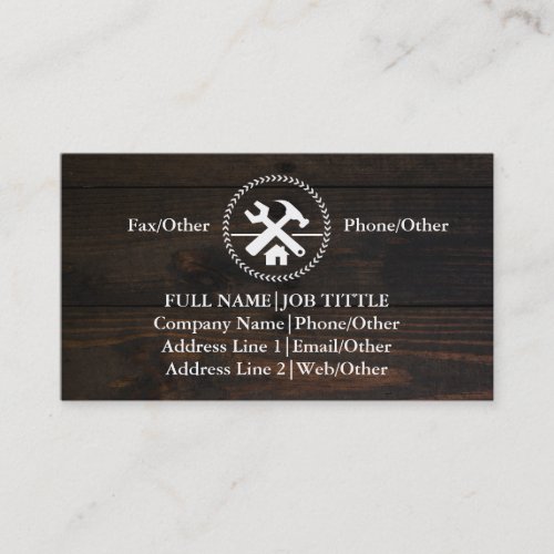 Professional Builder Carpenter Tools Woodworking Business Card