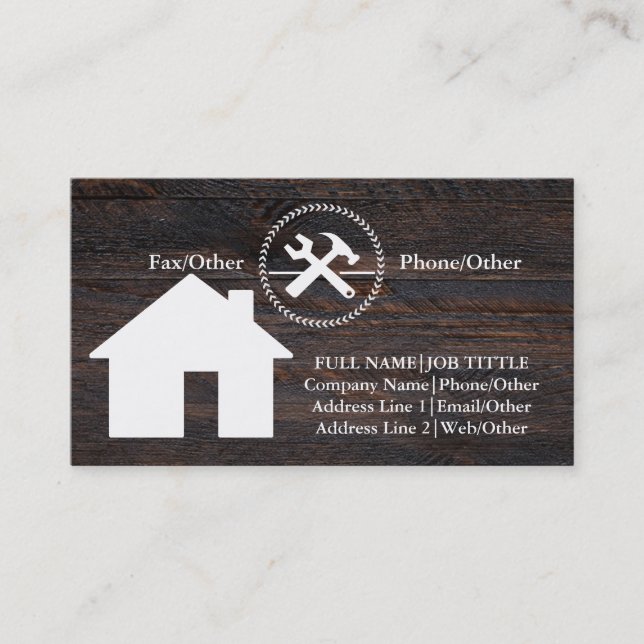 Professional Builder Carpenter Tools Woodworking Business Card (Front)