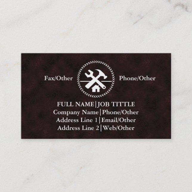 Professional Builder Carpenter Tools Woodworking Business Card (Front)