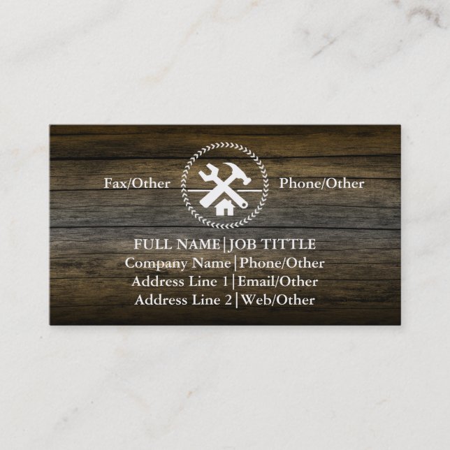 Professional Builder Carpenter Tools Woodworking Business Card (Front)