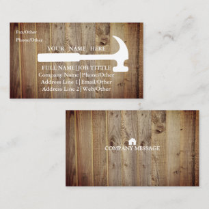 Professional Builder Carpenter Tools Woodworking Business Card