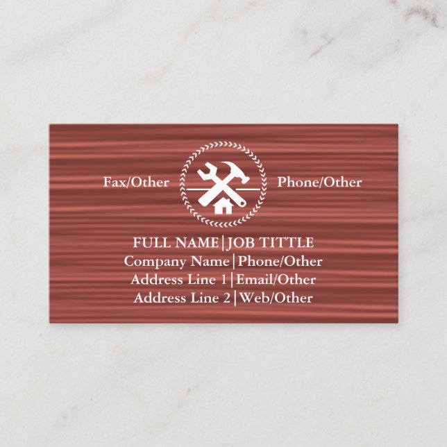 Professional Builder Carpenter Tools Woodworking Business Card (Front)