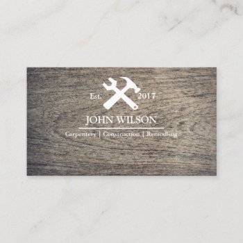 Professional Builder Carpenter Tools Woodworking Business Card by sunbuds at Zazzle