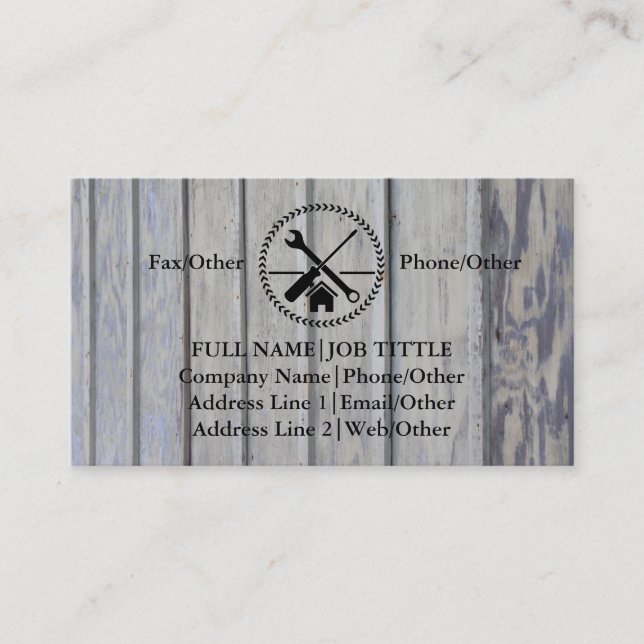 Professional Builder Carpenter Tools Woodworking Business Card (Front)