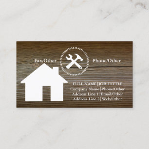 Professional Builder Carpenter Tools Woodworking Business Card