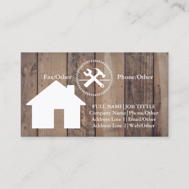 Professional Builder Carpenter Tools Woodworking Business Card (Front)