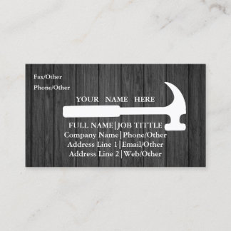 Professional Builder Carpenter Tools Woodworking Business Card