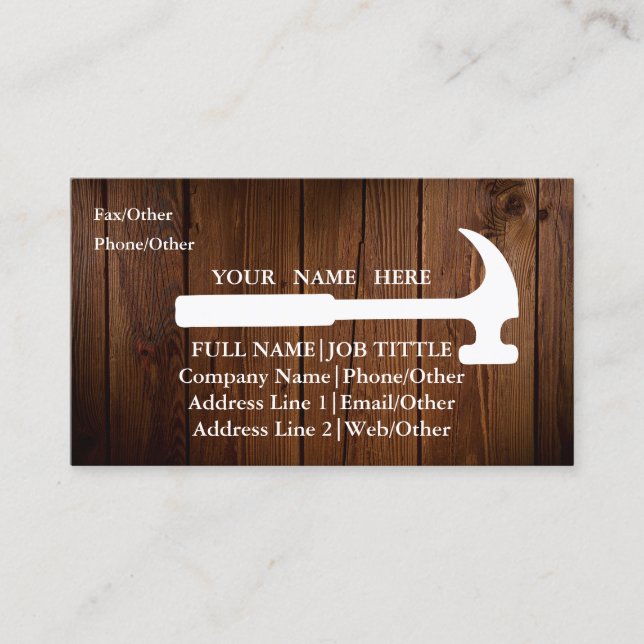 Professional Builder Carpenter Tools Woodworking Business Card (Front)