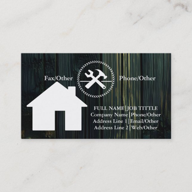 Professional Builder Carpenter Tools Woodworking Business Card (Front)