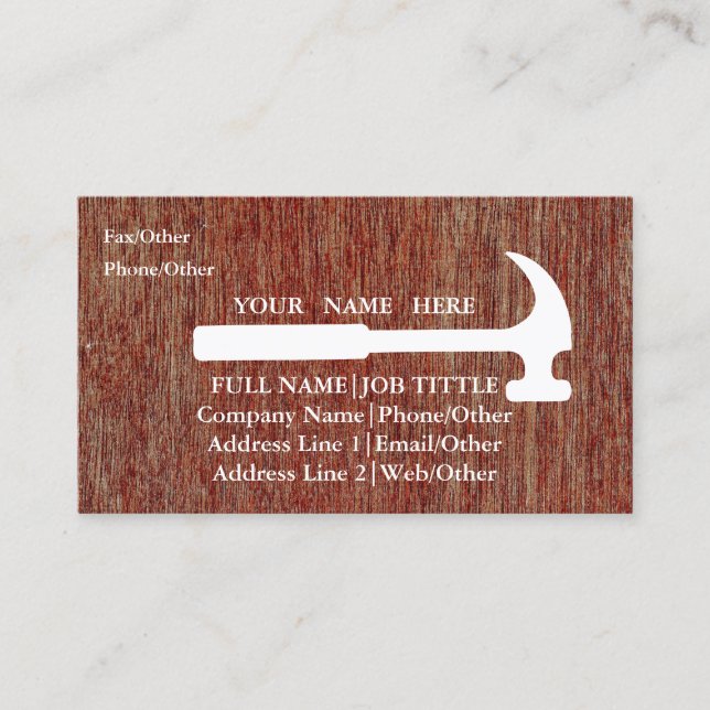 Professional Builder Carpenter Tools Woodworking Business Card (Front)