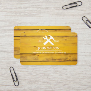 Professional Builder Carpenter Tools Woodworking Business Card
