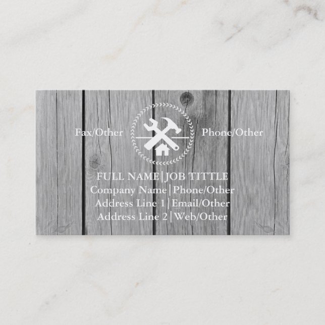Professional Builder Carpenter Tools Woodworking Business Card (Front)