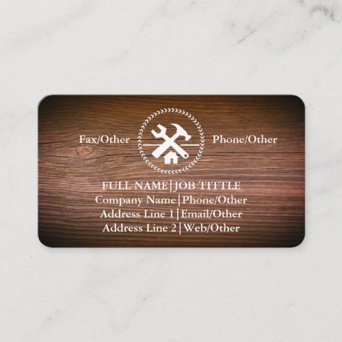 Professional Builder Carpenter Tools Woodworking Business Card