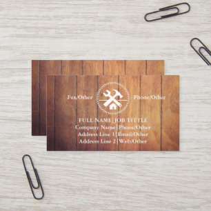 Professional Builder Carpenter Tools Woodworking Business Card