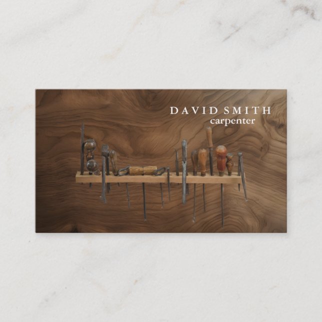 Professional Builder Carpenter Tools Woodworking Business Card (Front)