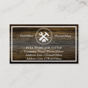 Professional Builder Carpenter Tools Woodworking Business Card