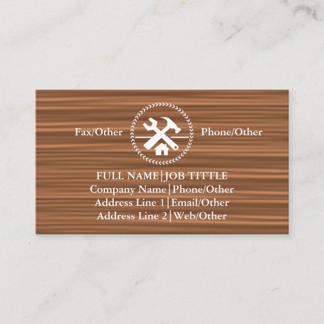 Professional Builder Carpenter Tools Woodworking Business Card (Front)