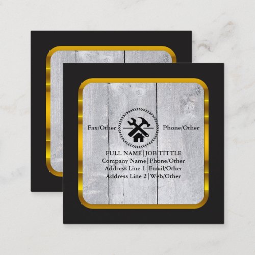 Professional Builder Carpenter Tools Woodworking Square Business Card