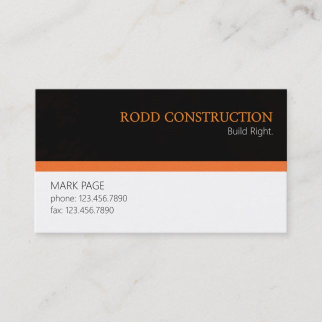 Professional Builder Construction Business Card (Front)