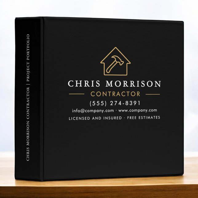 Professional Building Construction Black Gold 3 Ring Binder (Creator Uploaded)