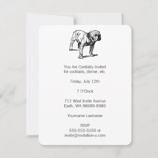 Professional Bulldog Dog Business Invite