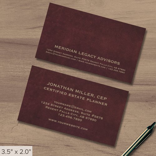 Professional Burgundy and Gold Business Card