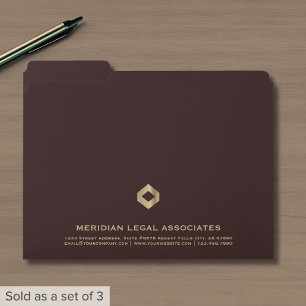 Professional Burgundy and Gold Diamond Logo File Folder