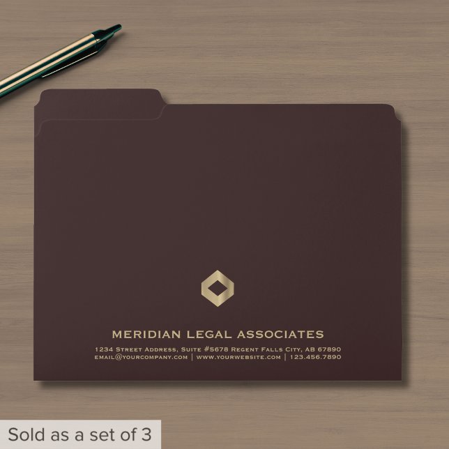 Professional Burgundy and Gold Diamond Logo  File Folder (Creator Uploaded)