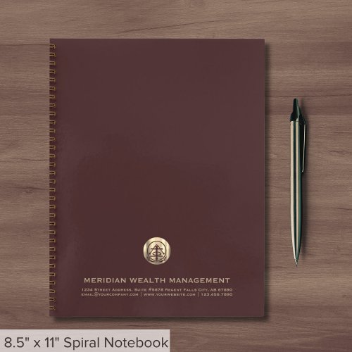 Professional Burgundy and Gold Logo Notebook