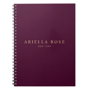 Professional Burgundy Modern Elegant  Notebook