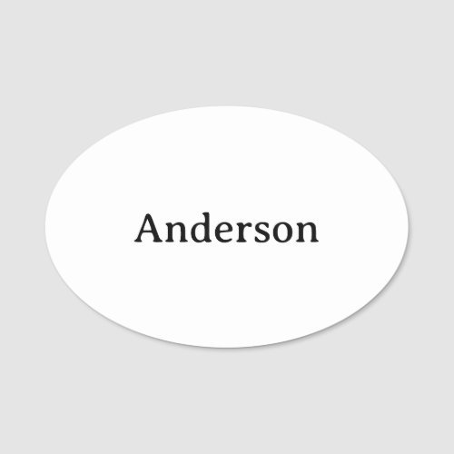 Professional Business 3" X 2" Oval Classic Name Tag