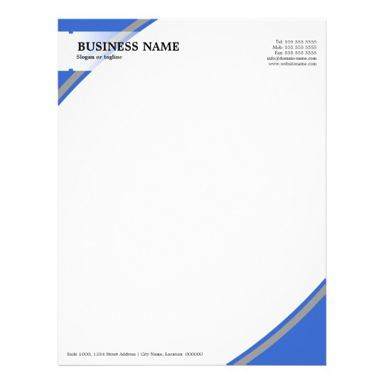 Professional Business Blue Grey Letterhead | Zazzle