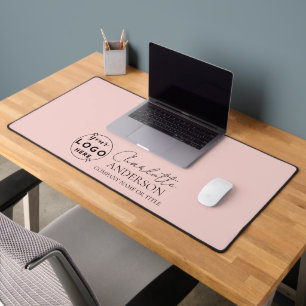 Professional Business Blush Pink Teal Desk Mat