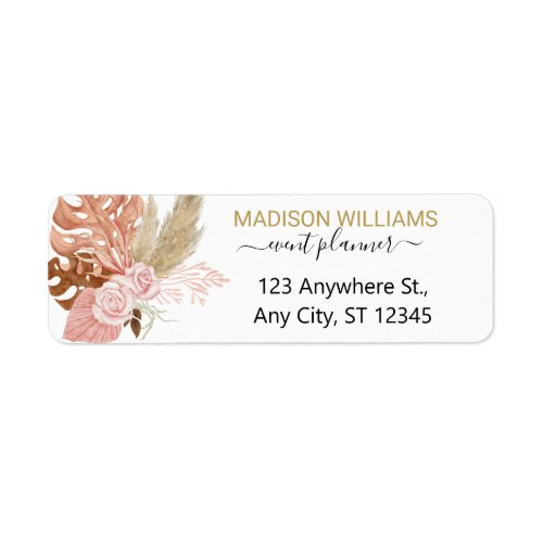 Professional Business Boho Flowers Return Address Label