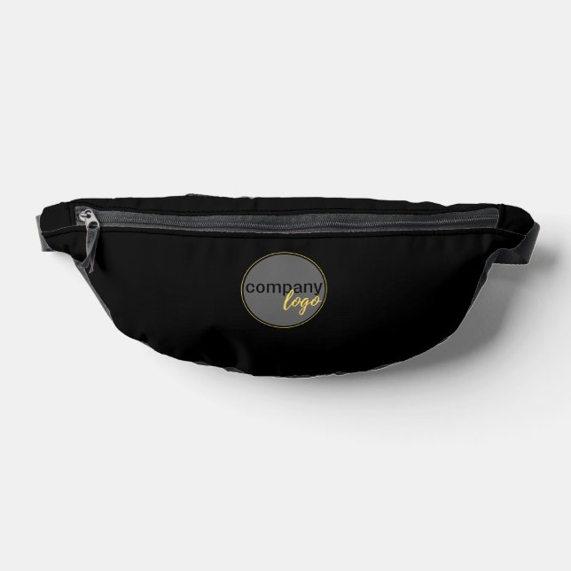 PROFESSIONAL BUSINESS BRANDED CUSTOM LOGO BLACK FANNY PACK (Lay Down)