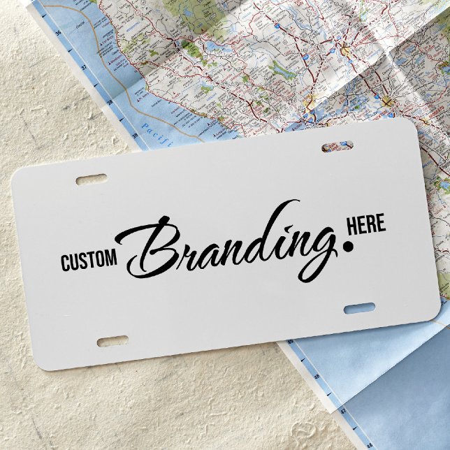 Professional Business Branded Logo White License Plate (logo license plate)