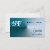 Professional Business Card Blue Plain Accounting (Front/Back)